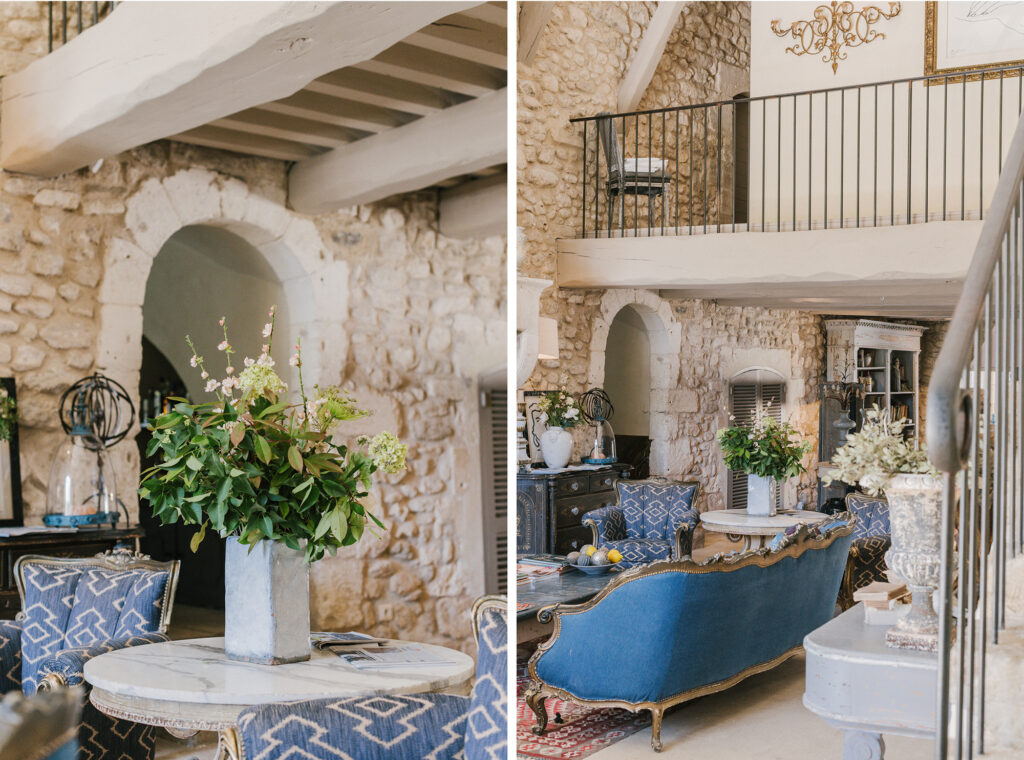 Beautiful interior design at luxury Provence hotel Bastide de Marie.