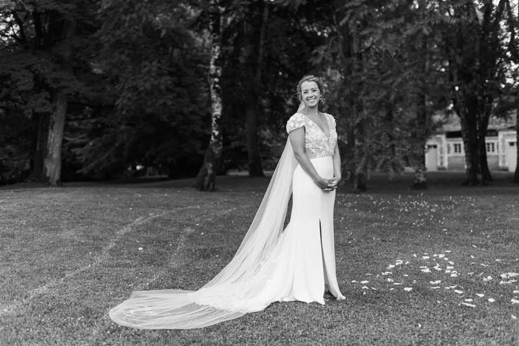 Lizzy at Chateau de Redon in France in her Rime Arodaky dress. 