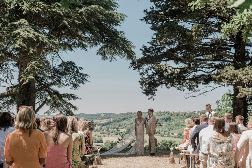 Wedding ceremony at Chateau Plombis