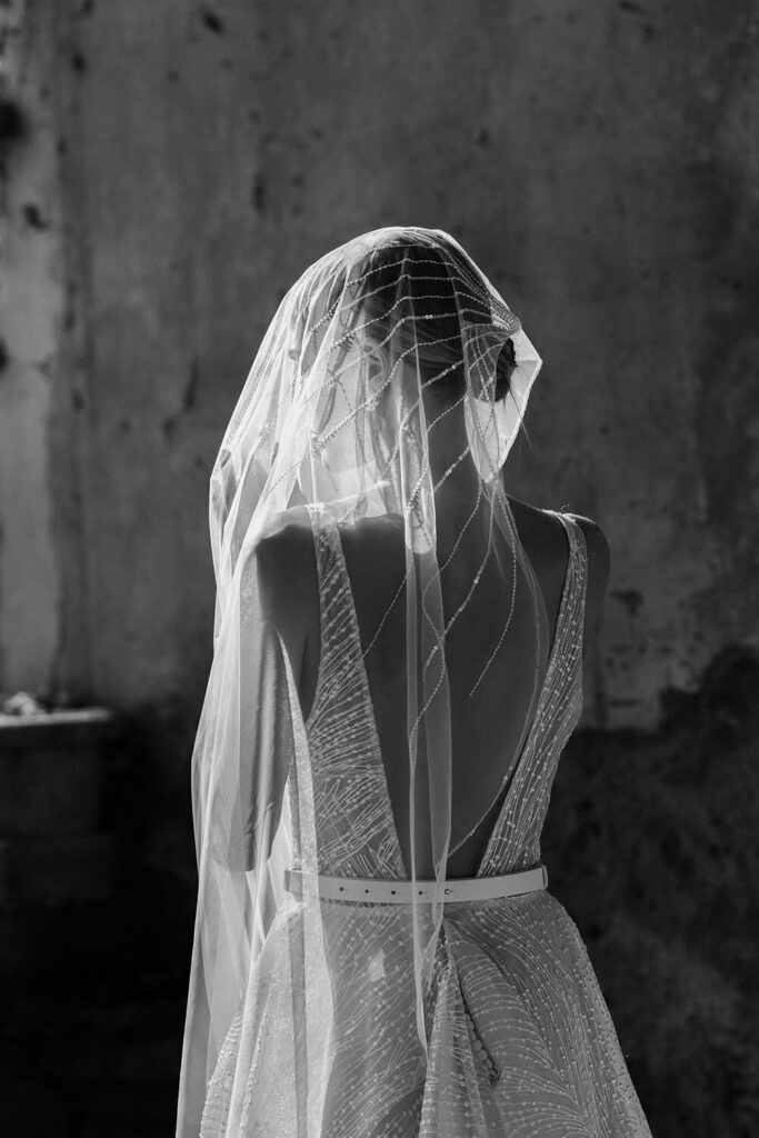 Modern romantic bridal veil