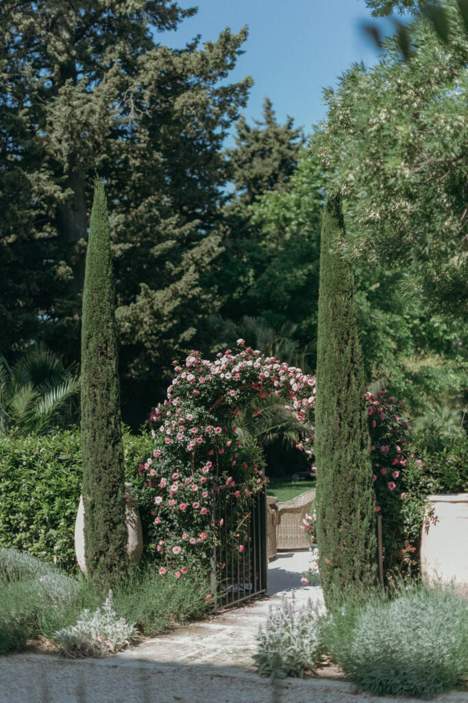 Manicured gardens at Chateau Estoublon