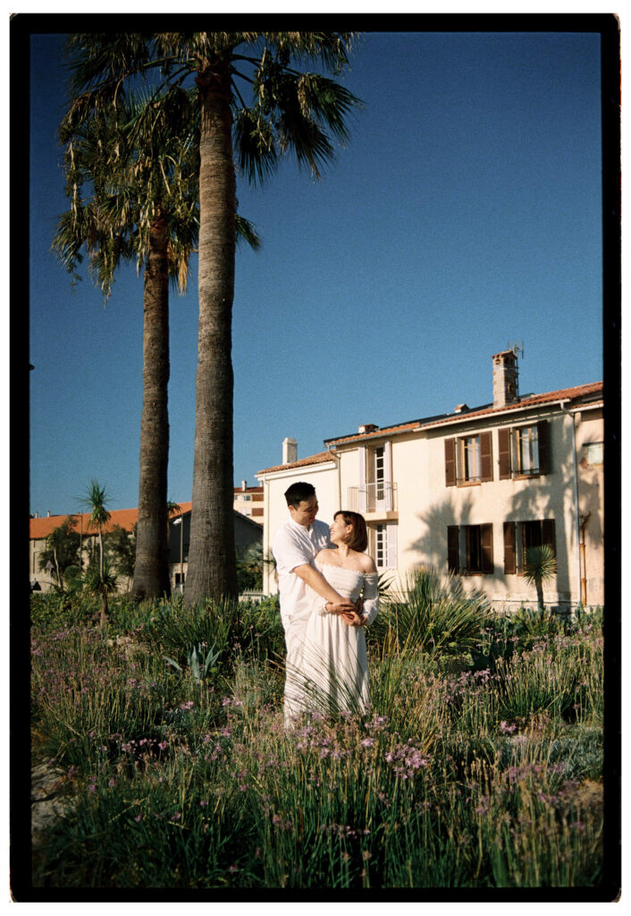 Honeymoon Portrait Photo Shoot in the French Riviera shot on film photography