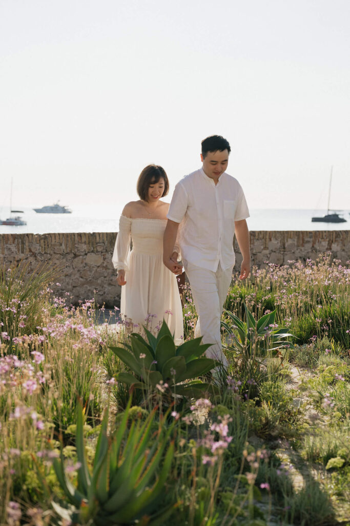 Honeymoon Portrait Photo Shoot in the French Riviera with sea views